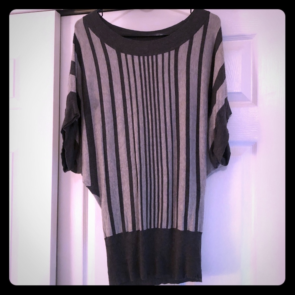 Dark gray and light gray striped shirt